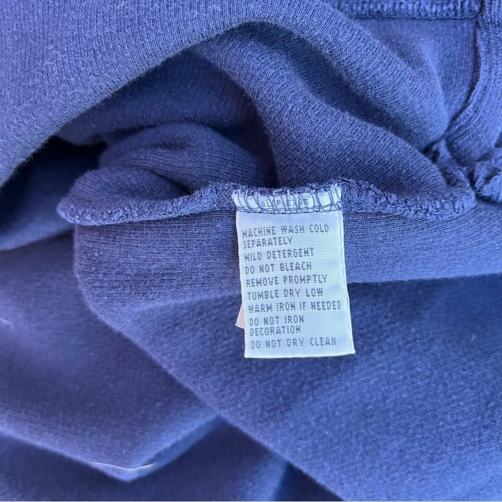 Vintage Polo Ralph Lauren Ribbed 1/4 Zip Navy Blue Cotton Adult Size XL Flaw